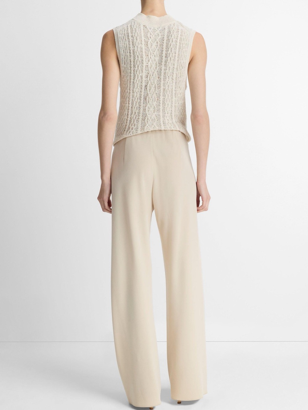 Vince Colette Bias Cut Crepe Pant NWT XS Shell Beige